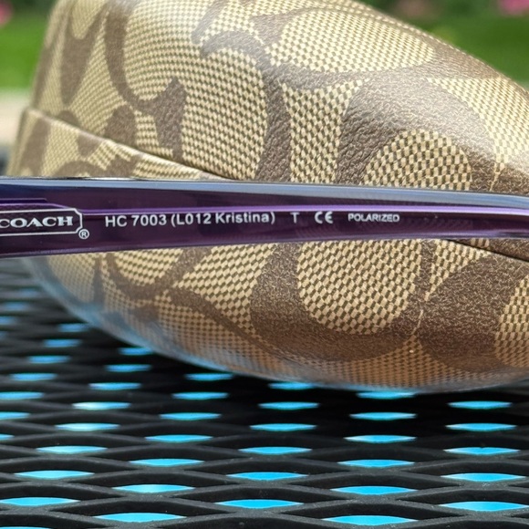 Authentic Coach Polarized Metal Aviator Sunglasses Kristina Style *Never Worn* - Picture 7 of 12